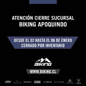 ⚠️ ATENCIÓN ⚠️
.
Nuestra sucursal Biking Apoquindo 8263 estará cerrada toda la próxima semana, desde el 02 hasta el 06 de Enero del 2022 por inventario. 
.
Atte 
@bikingchile